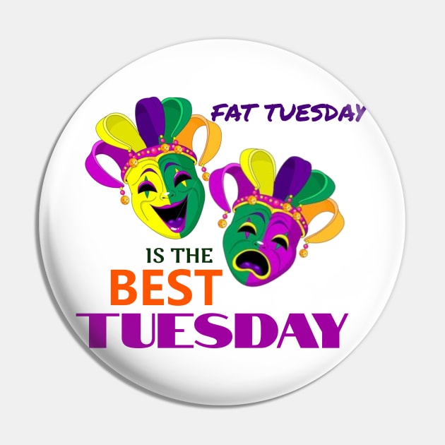 Mardi Gras Fat Tuesday Colorful Pin by Mony Shop