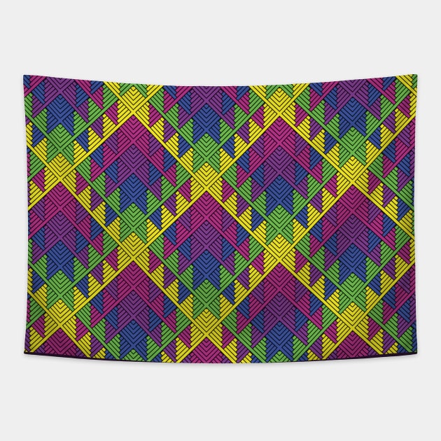 Colorfull Knitting Pattern Design Tapestry by Adegunk