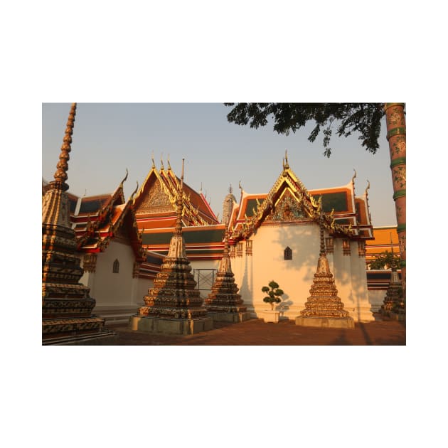 A group of small stupa at Phra Chedi Rai in Wat Pho temple complex, Bangkok H by kall3bu