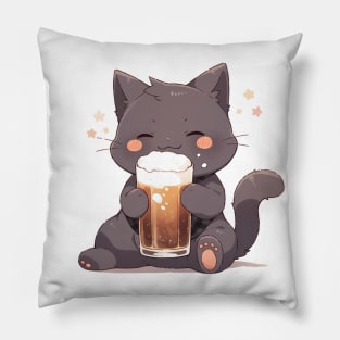 Cat Beer Lover Pillow