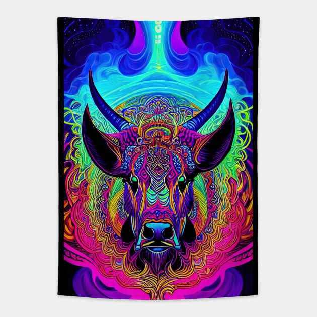 Psychedelic Pop art - OX Tapestry by SimSang