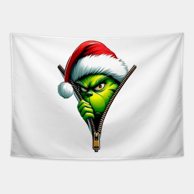 Grinch Zipper Tapestry by CazzyShop