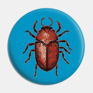 Red Scarab Beetle Pin