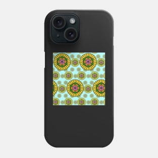 Sunflower and Cherry Blossom Mandala Print Phone Case