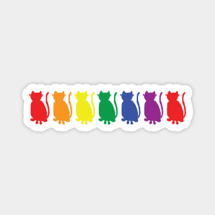 Colorful Cats Pride Rainbow Magnet