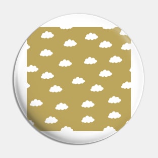 White clouds in green yellow background Pin