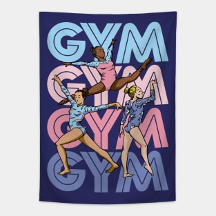 Retro GYM Gymnastics Girl Cartoon Gymnast Tapestry