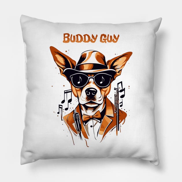 buddy guy Pillow by Retro Project