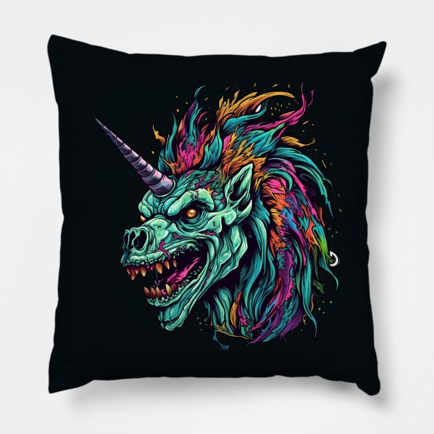 Zombie Unicorn Pillow by Czajnikolandia