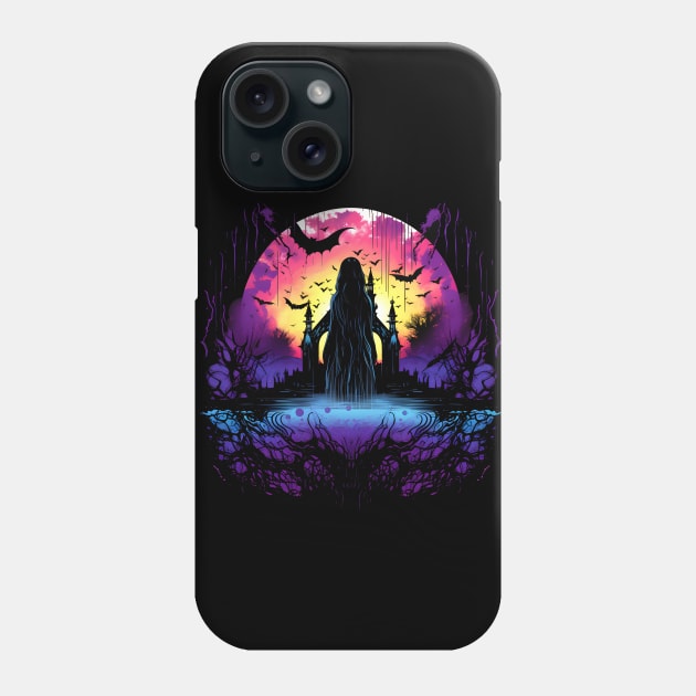 Gothic Lady Halloween Castle Phone Case by Whimsical Splendours