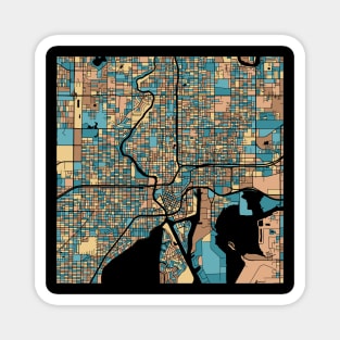 Tampa Map Pattern in Mid Century Pastel Magnet