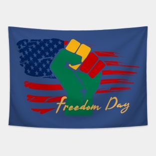 Freedom Day JUNEteenth (flag and fist) Tapestry