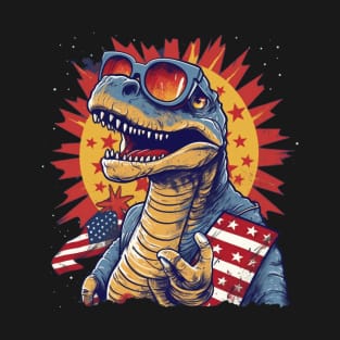 dinosaur  funny 4th of July T-Shirt