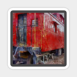 Old Red Caboose Magnet