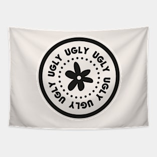 Black and beige floral ugly badge Tapestry