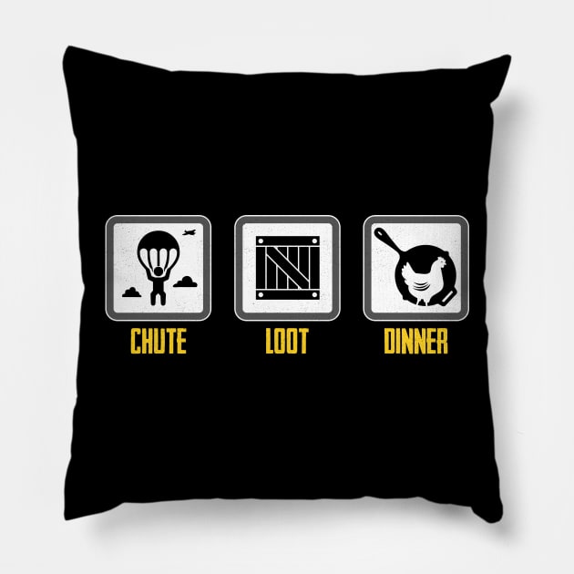 Chute - Loot - Dinner Pillow by TheHookshot