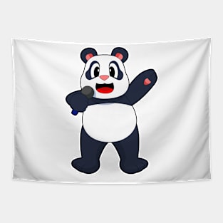 Panda Singer Microphone Tapestry