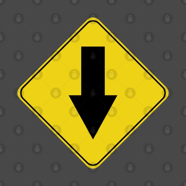 Caution Road Sign Down Arrow by shanestillz