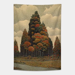 Autumnal Forest Grove Tapestry