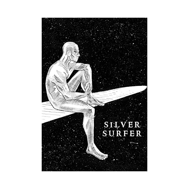 silver surfer: black and white by galarh