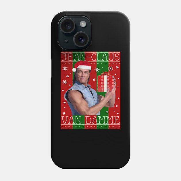 Jean Claus Van Damme Christmas Knit Phone Case by joeysartworld