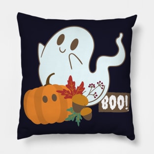 Halloween boooo cute ghost and pampkin Happy Halloween tpween2022 Pillow