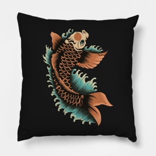 Vintage Koi Fish Pillow