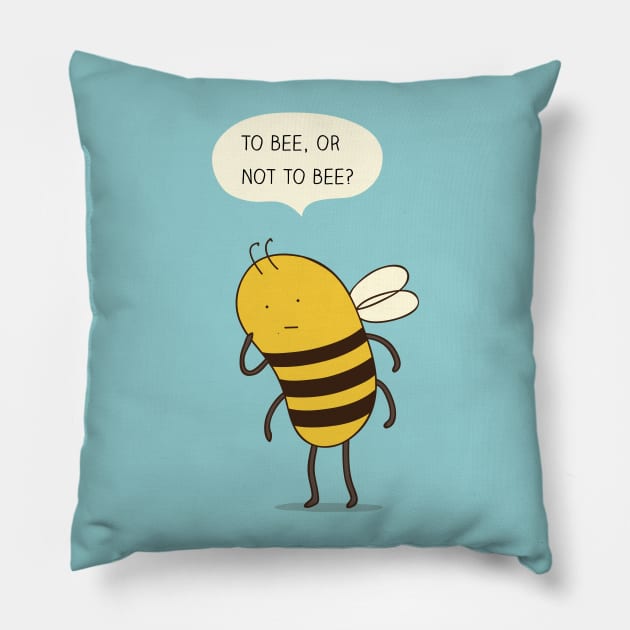 Confused Bee Pillow by milkyprint