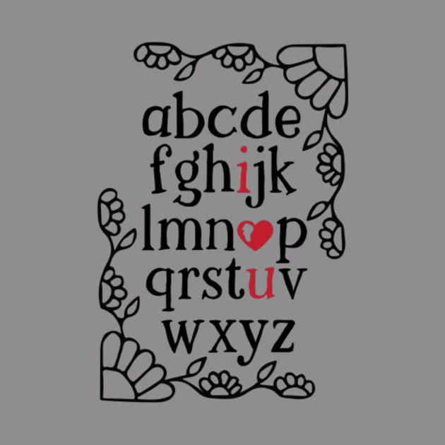 the alphabet of i love you by Kidsey