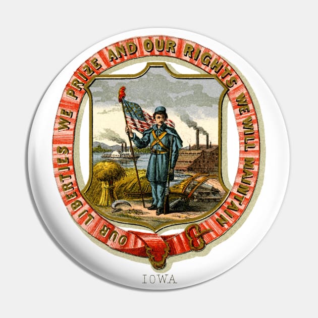 1876 Iowa Coat of Arms Pin by historicimage