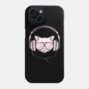 Cat with Sunglasses and Headphone Phone Case