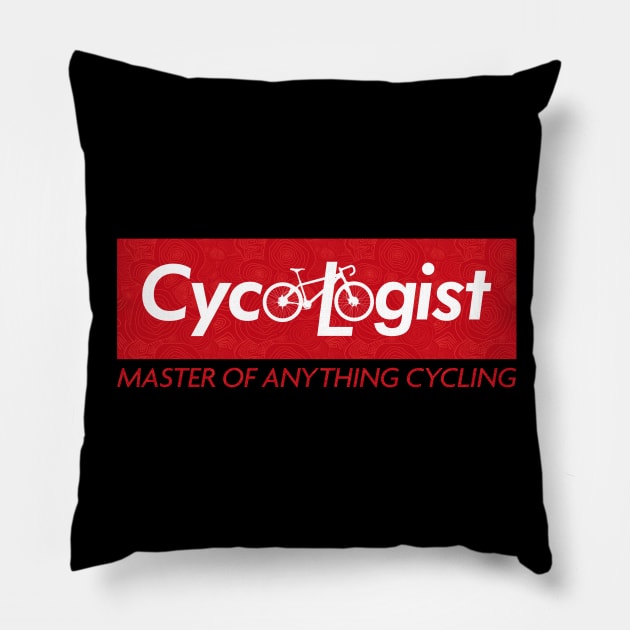 Cycologist - Master of Anything Cycling v5 Pillow by Design_Lawrence