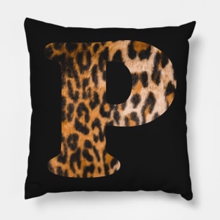 Letter P leopard print Pillow