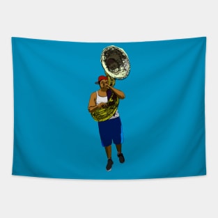 Sousaphone Player Tapestry