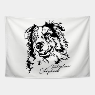 Australian Shepherd Aussie dog lover portrait Tapestry