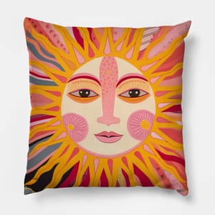 Boho Sun Face Pillow