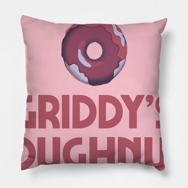 Griddy's Doughnuts Pillow by MindsparkCreative