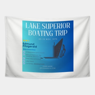 Lake Superior Boating Trip Tapestry