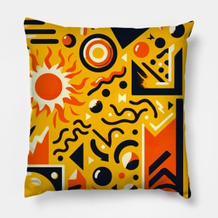 Abstract Colorful 90s Pattern Pillow