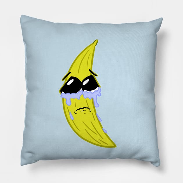 Lonely Crying Banana You Hurt My Peelings Pillow by SubtleSplit