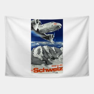 Vintage Travel Poster Switzerland Tapestry