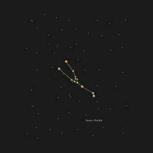 Taurus Constellation. Gold T-Shirt