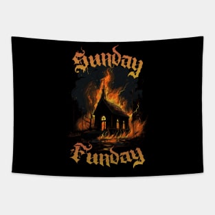 Sunday Funday - Burning Church Tapestry