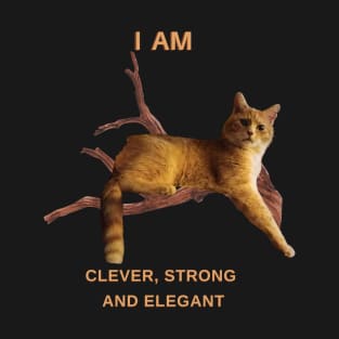 Cat Lover Gfts.  I Em Clever,  Strong and Elegant. T-Shirt