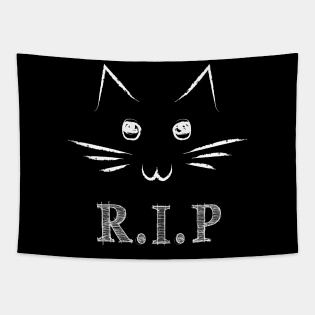 Chalk Kitty R.I.P. Tapestry by ruffled_crow