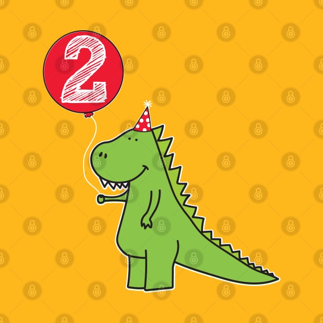 2nd Birthday Dinosaur Shirt for Toddlers by HungryDinoDesign