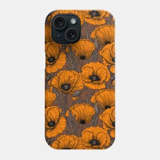 Orange poppy garden 3 Phone Case