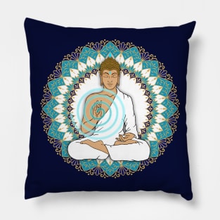 Mandala Abhaya Mudra Buddha Energy Spiral Pillow