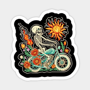 skeleton riding motobike Magnet