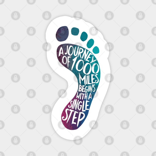 A Journey Of A 1000 Miles Begins With A Single Step Footprint Design Magnet by TF Brands